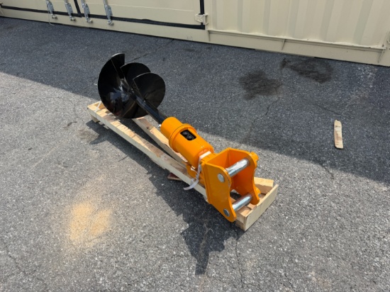 New Excavator Attach Auger Drive W/ Bit