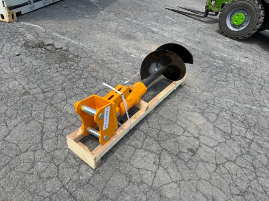 New Excavator Attach Auger Drive W/ Bit