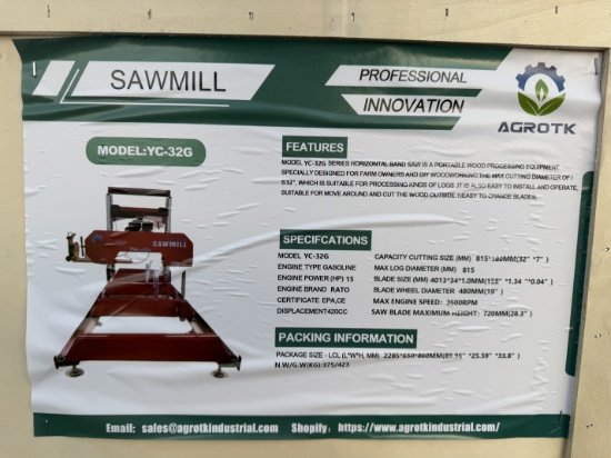 New AGT YC-32G Stationary Sawmill