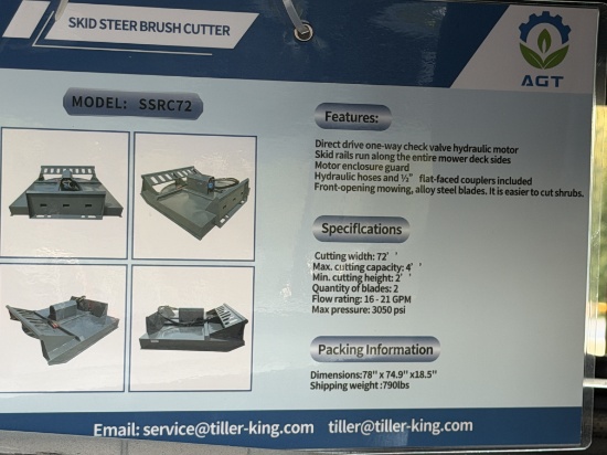 (5X) New Mower King 72" Quick Attach Brush Cutter