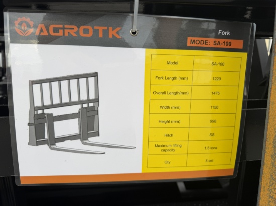 (5x) New Mower King Quick Attach Pallet Forks