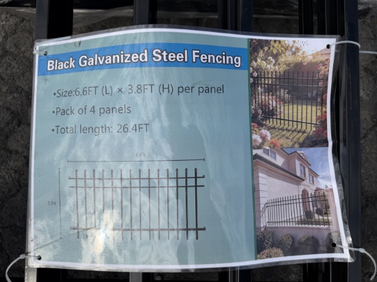 Skid Lot Of (5) New Steel Fencing Panels