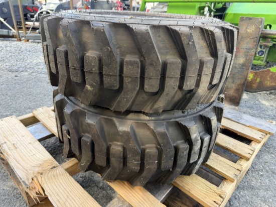 (2) New 10x16.5 Skid Loader Tires