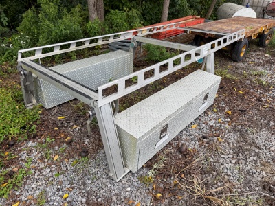 Used 6'6" Aluminum Ladder Rack w/ Side Boxes