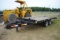 10 Ton flatbed trailer, 15' + 5' beaver tail, 8' wide, tilt deck, 9.5-16.5 tires, dual tandem, good