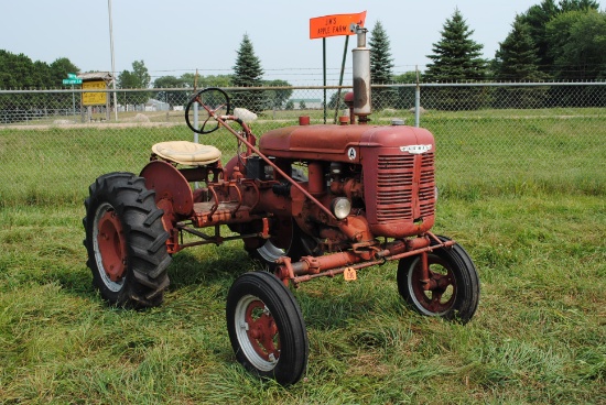 Farmall 1941 Model "A" (not running), wide front, Serial no. FAA53321, book in office