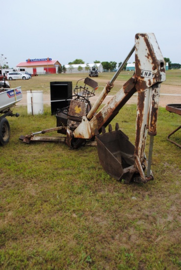 Henry model 120 backhoe, 3-pt, tractor hyd, 4 lever;