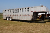 1988 Wilson 24' livestock trailer, usable trailer, the axles, bearings & brakes were all gone throug