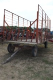 Kicker hay rack, 8'x16' on Minnesota Super 6 running gear