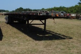 1991 Stoughton 48' flatbed trailer, rear suspension rebuilt, air ride (tarps pictured sold separate)