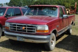 1995 F-150 XL, extended cab, 4x4, runs & drives, needs brake line, hauled in, odometer not working
