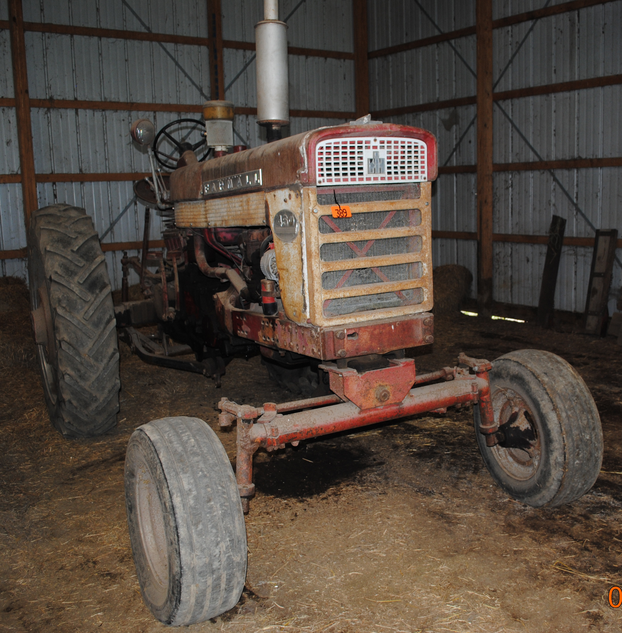 IH 460 gas tractor, wide front, fast hitch, needs Proxibid
