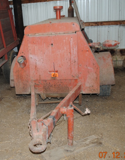 Industrial Air Compressor w/4 cyl. gas engine on pintle hitch, hose & jack hammer, not running, Mod.