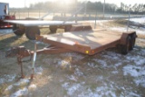 1987 Homemade Trailer, 7'x18', slide in ramps, side toolbox