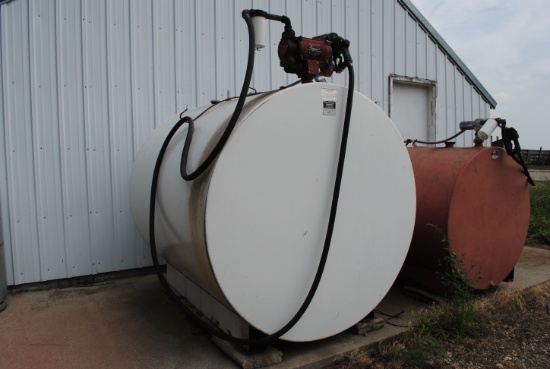 1,000 Gallon diesel barrel with electric pump;