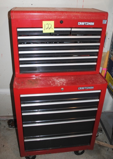 Craftsman 2-Piece Stackable Toolbox with Sockets, wrenches, screwdrivers, hammers, (Top is 26" wide