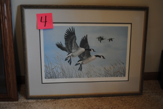 19" w x 17" t "Loon" by Donald Blutney? (can't quite read name); and 25.5" w x 19.25" t Bruce Diehl