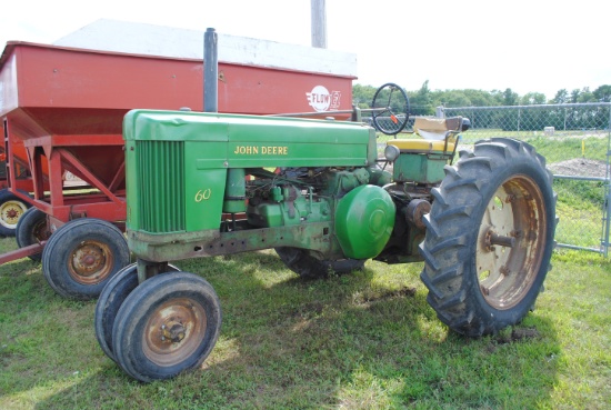 John Deere 60, narrow front, with alternator, new points and plugs, rebuilt starter, nice tires