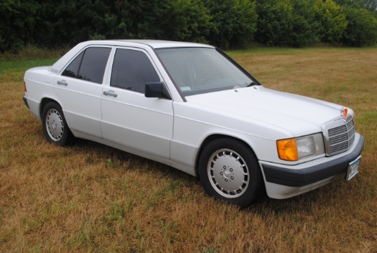 1989 Mercedes 190E, 2.6, 6-cylinder, gas, 4-door, rust free, leather interior, 141,508 miles. VIN WD