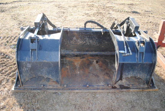 Jenkins 78" Grapple Bucket, 3/16" bucket material, 3/4" reversible bolt on cutting edge, removable b