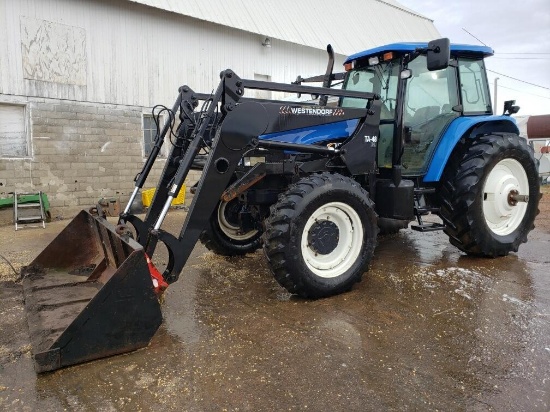 New Holland TM155 tractor with Westendorf TA48 loader, joystick, 130HP, powershift, 540/1000pto, 4 h