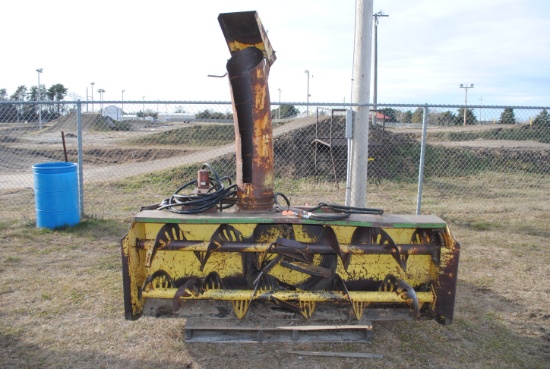 John Deere 7' Front-Mounted Snow Blower with pto, hydraulic spout, dual auger, works, off of JD 4010
