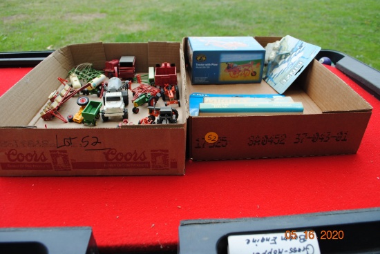 2 Boxes including 1/64 Case, John Deere, IH, Allis tractors & implements, and the following are new