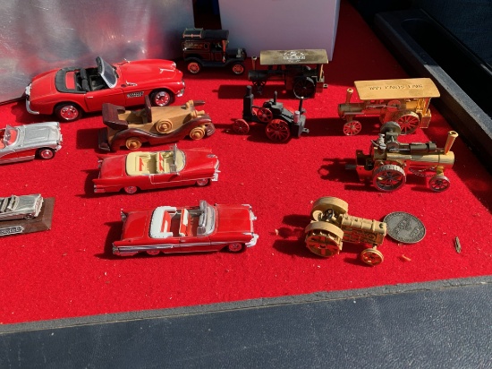 Misc. cars & steam engines including: "1991 Parts Fair" steam engine, "150 Year Case" steam engine,