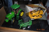 Ertl 1/16 crawler with box, John Deere skidloader (no bucket) and wrong wheels, Ertl 1/16 John Deere