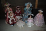 7 Porcelain dolls from Paradise Gallery and Chantell Collection