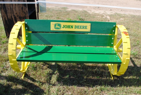 John Deere Bench with Steel Wheels, 56" wide