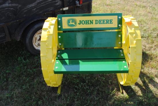 John Deere Bench with Steel Wheels, 28" wide