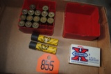 1 Box of 12 ga. Slugs, Bbs, plastic box with shotgun shells