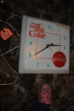 Coke clock, works & lights up