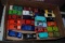 Flat of misc. Hot Wheels and/or Matchbox cars & trucks