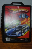 Hot Wheels 48 car case with 40 +/- cars