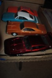 (4) Diecast cars, Dodge cars, General Lee missing axles & wheels