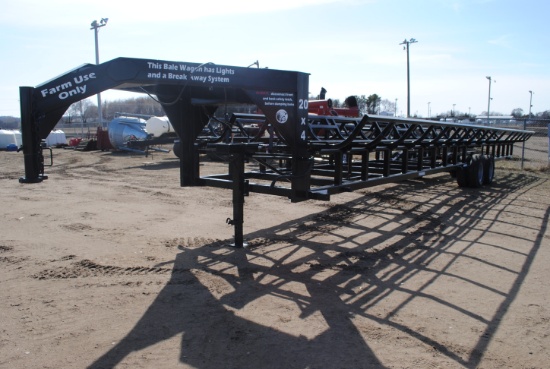 Industrias America 20x4 Double Row round bale carrier, hydraulic locking - self dump, 2-5/16" goose