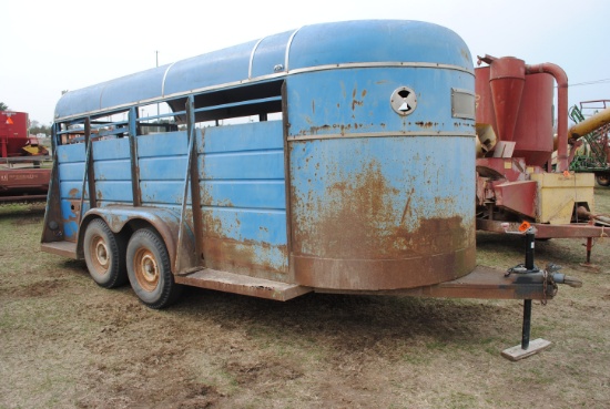 16' Kiefer livestock trailer, good floor, farm use only, NO TITLE, lights don’t work