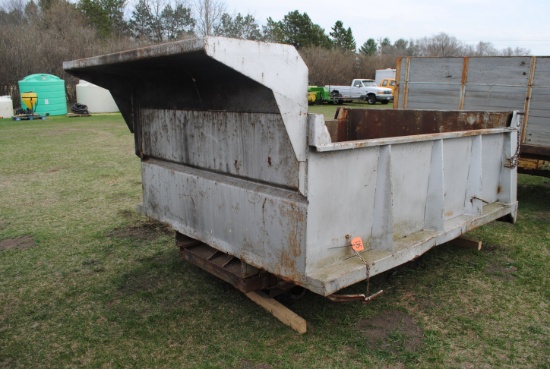 Dump box, 9'x78" with hoist & pump