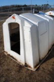 Poly Square calf hut with buckets, no bottle slot