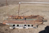 Pallet of 46+/- T-Posts & electric fence posts (sell as pile)