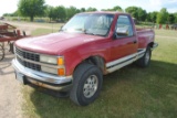 1990 Chevy K1500 Z71 Silverado, red, step-side, power locks & windows, 2-door, automatic, 4WD, V8, 3