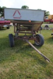 Galvanized ArmCo Gravity Box on 4-wheel running gear, 150+/- bushel