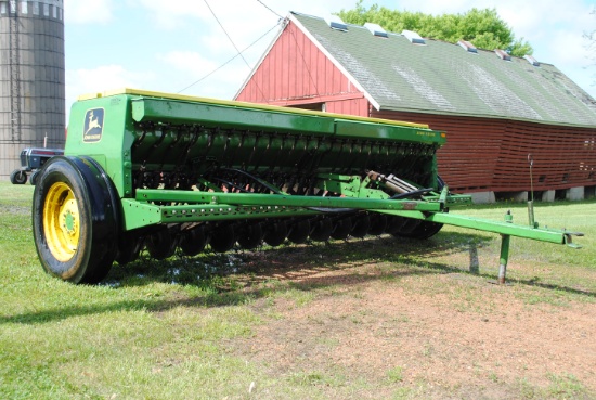 John Deere 8300 Grain Drill, 6" spacing, with grass seeder