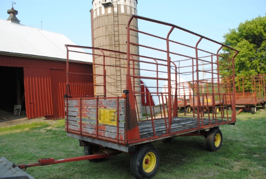 8'x16' H&S Throw Bale Wagons on Minnesota 8-ton running gears with flotation tires & extendable hitc