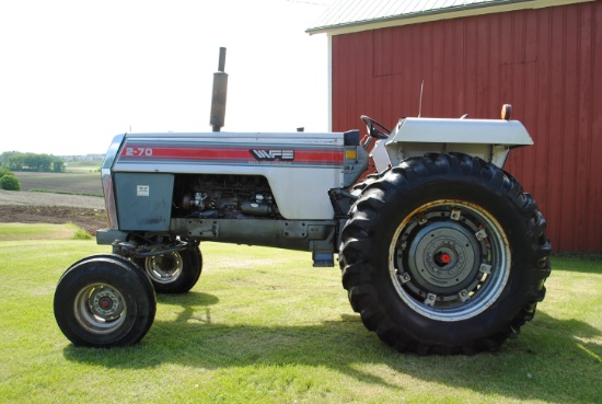 White 2-70 Diesel Tractor, open station, fenders, radio, 3-point, wide front, 2 remotes, over-under