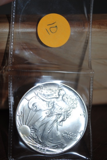 1986 First Year Silver Eagle, B/U, semi key date