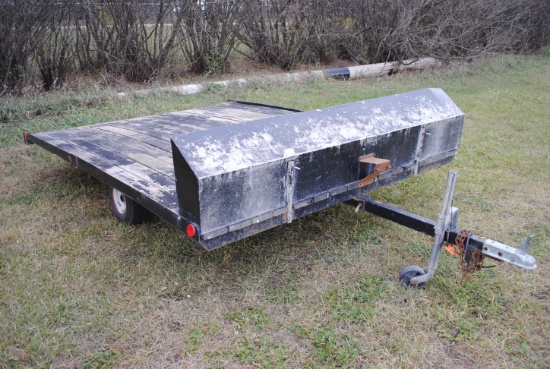 2-Place Steel Snowmobile Trailer with tilt, 93" wide by 10' long, salt shield, only one tie-down, (T