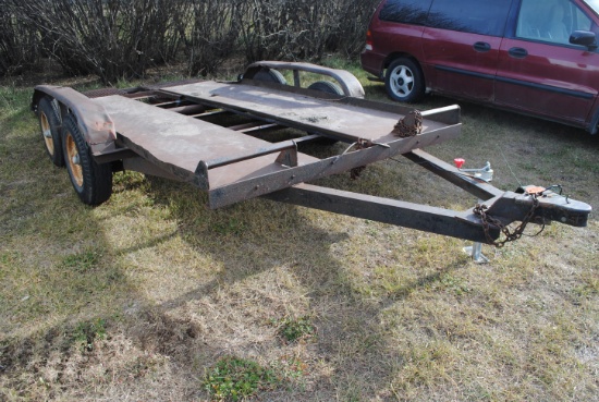1978 Homemade Trailer, small utility/car trailer, 14' with 2' beaver drop, ramps, 80" floor, (Titled